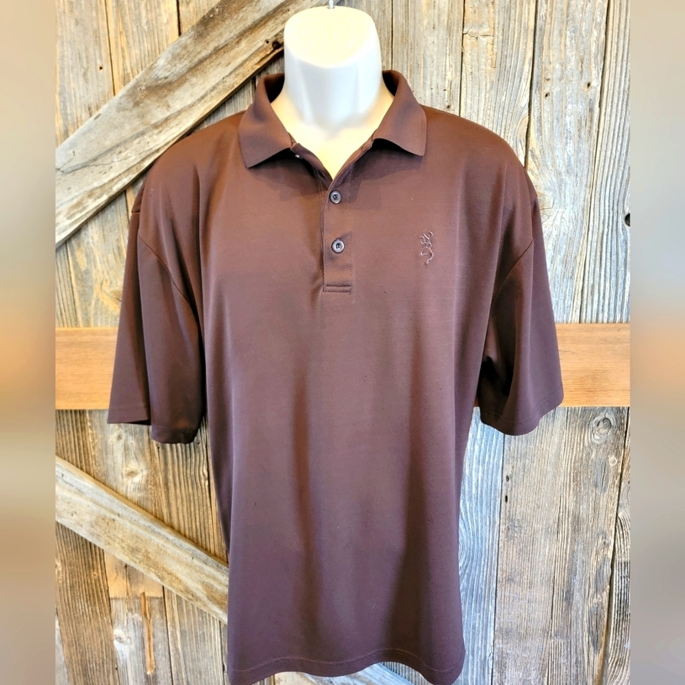Browning hunting Mens Polo Shirt Brown XX-Large 2XL Browning tech